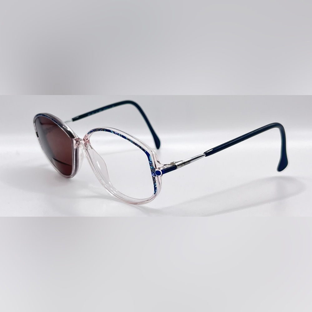 Vintage Silhouette SPX 1861 Blue Translucent Oval Sunglasses Frames Only - Picture 2 of 8